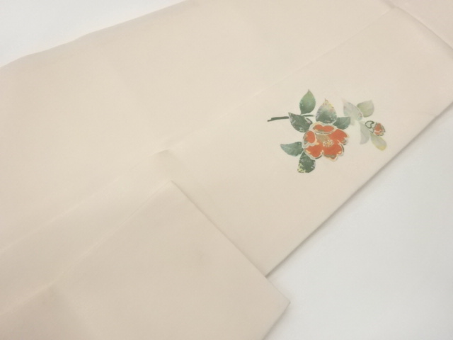  作家物　塩瀬椿模様名古屋帯